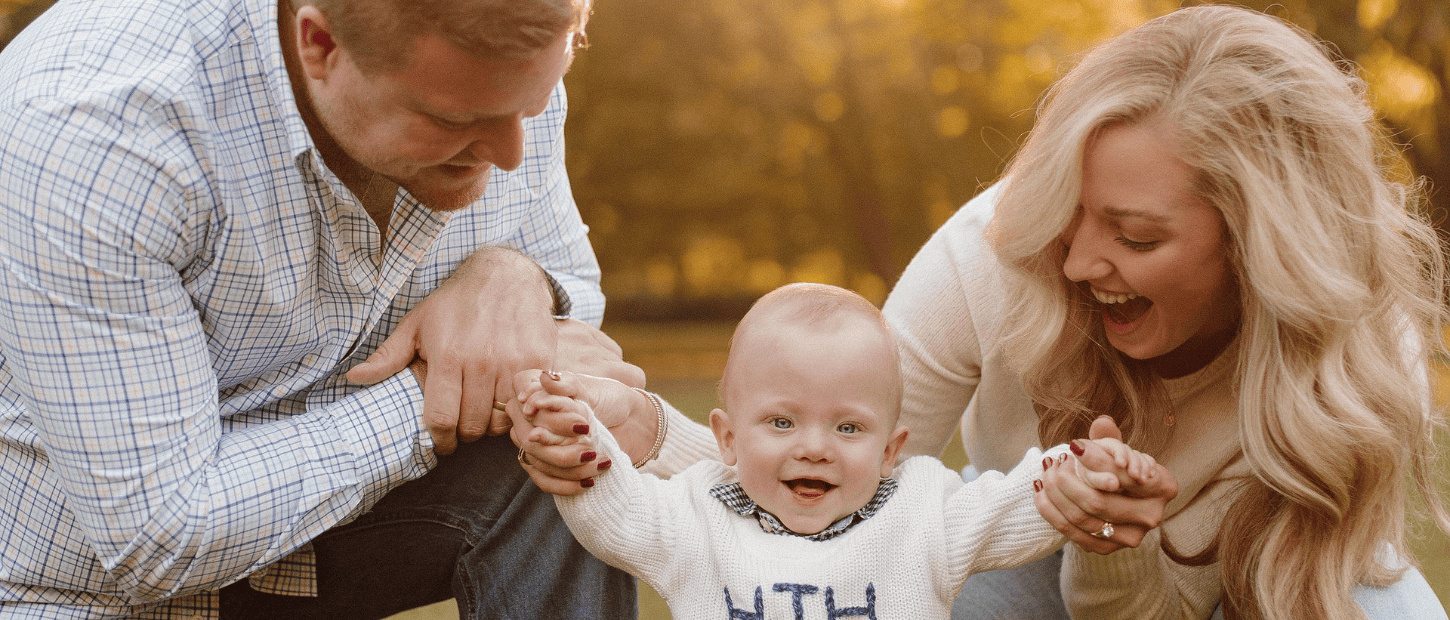mother and father with newborn son