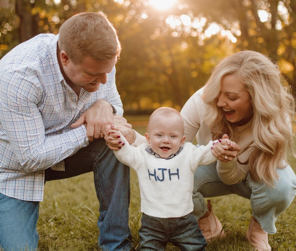 mother and father with newborn son
